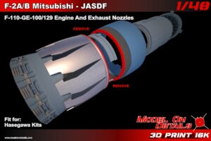 1/48 F-2A/B Exhaust Nozzles Hasegawa