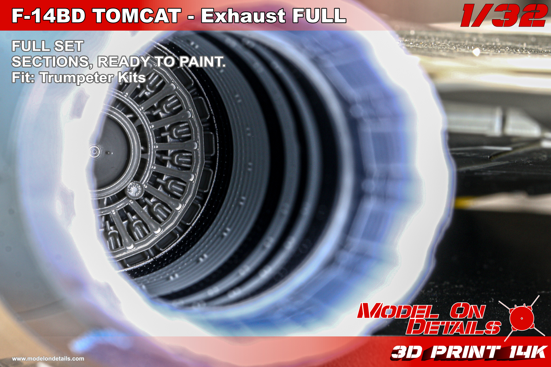 1/32 F-14BD Exhaust Nozzles FULL SET - TRUMPETER - Image 6