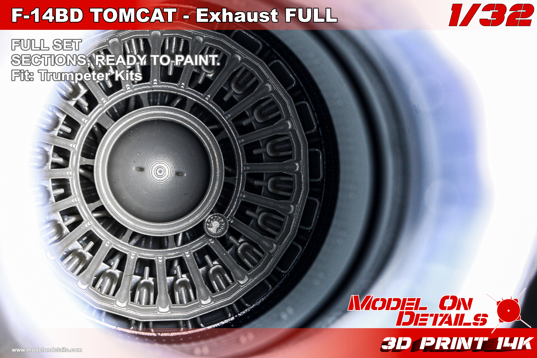 1/32 F-14BD Exhaust Nozzles FULL SET - TRUMPETER - Image 7