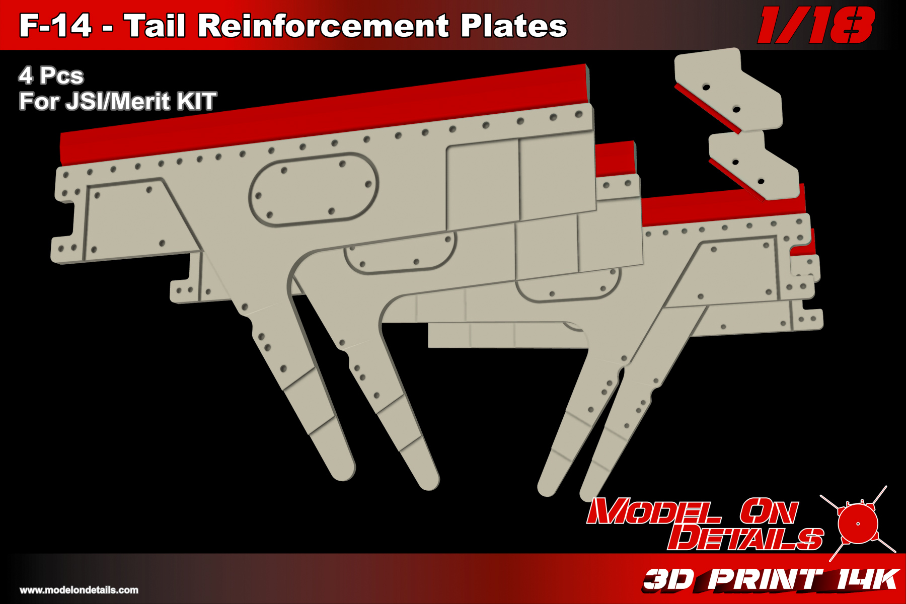 1/18 F-14 Tail Reinforcement Plates